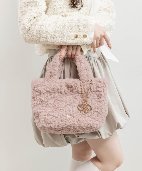 RANDA（ランダ）の「2WAY モノグラムファートートバッグ（トートバッグ・レディース・アイボリー/ピンク/ベージュ/ダークグレー/ライトグレー・FREE）」の5枚目の写真