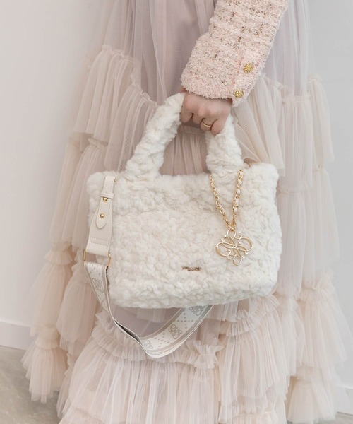 RANDA（ランダ）の「2WAY モノグラムファートートバッグ（トートバッグ・レディース・アイボリー/ピンク/ベージュ/ダークグレー/ライトグレー・FREE）」の2枚目の写真