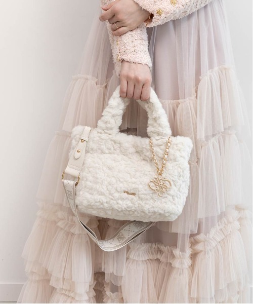 RANDA（ランダ）の「2WAY モノグラムファートートバッグ（トートバッグ・レディース・アイボリー/ピンク/ベージュ/ダークグレー/ライトグレー・FREE）」の7枚目の写真