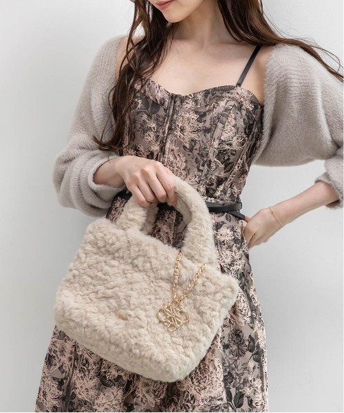 RANDA（ランダ）の「2WAY モノグラムファートートバッグ（トートバッグ・レディース・アイボリー/ピンク/ベージュ/ダークグレー/ライトグレー・FREE）」の10枚目の写真