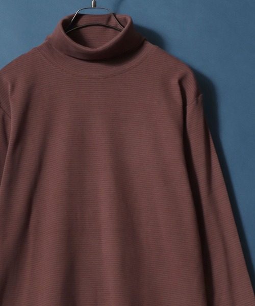 ANPAS（アンパス）の「Organic Cotton Turtle neck T-Shirt/オーガニックコットン タートルネック Tシャツ ロンT メンズ レディース（Tシャツ/カットソー・メンズ・ブラック/アッシュブラウン/ブラック系その他/ホワイト/ブラウン/ライトグレー/ネイビー/ブルー系その他・M/L/LL）」の5枚目の写真