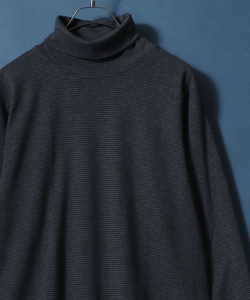 ANPAS（アンパス）の「Organic Cotton Turtle neck T-Shirt/オーガニックコットン タートルネック Tシャツ ロンT メンズ レディース（Tシャツ/カットソー・メンズ・ブラック/アッシュブラウン/ブラック系その他/ホワイト/ブラウン/ライトグレー/ネイビー/ブルー系その他・M/L/LL）」の3枚目の写真