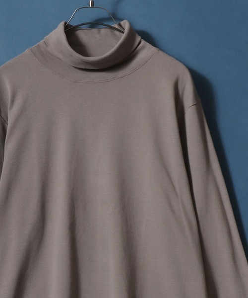 ANPAS（アンパス）の「Organic Cotton Turtle neck T-Shirt/オーガニックコットン タートルネック Tシャツ ロンT メンズ レディース（Tシャツ/カットソー・メンズ・ブラック/アッシュブラウン/ブラック系その他/ホワイト/ブラウン/ライトグレー/ネイビー/ブルー系その他・M/L/LL）」の6枚目の写真