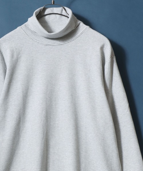 ANPAS（アンパス）の「Organic Cotton Turtle neck T-Shirt/オーガニックコットン タートルネック Tシャツ ロンT メンズ レディース（Tシャツ/カットソー・メンズ・ブラック/アッシュブラウン/ブラック系その他/ホワイト/ブラウン/ライトグレー/ネイビー/ブルー系その他・M/L/LL）」の4枚目の写真