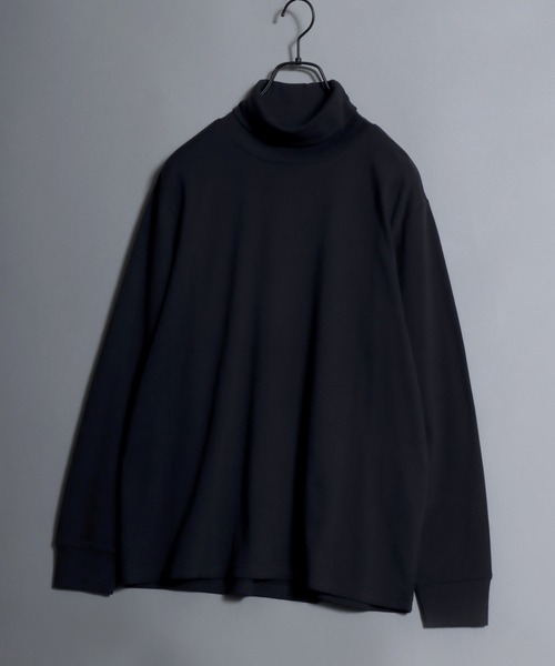 ANPAS(アンパス)の「Organic Cotton Turtle neck T-Shirt/オーガニックコットン タートルネック Tシャツ ロンT (無地/ボーダー) カットソー 秋冬 トップス メンズ レディース(Tシャツ/カットソー・メンズ・ブラック/アッシュブラウン/ブラック系その他/ホワイト/ブラウン/ライトグレー/ネイビー/ブルー系その他・M/L/LL)」の13枚目の写真