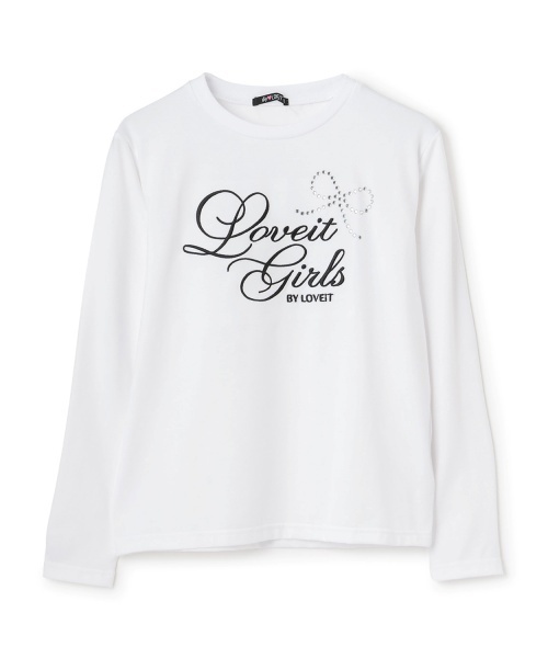 by LOVEiT（バイラビット）の「【WEB限定】キラキラリボンTシャツ（Tシャツ/カットソー・キッズ・オフホワイト/ブラック/チャコール・120cm/130cm/140cm/150cm/160cm）」の6枚目の写真