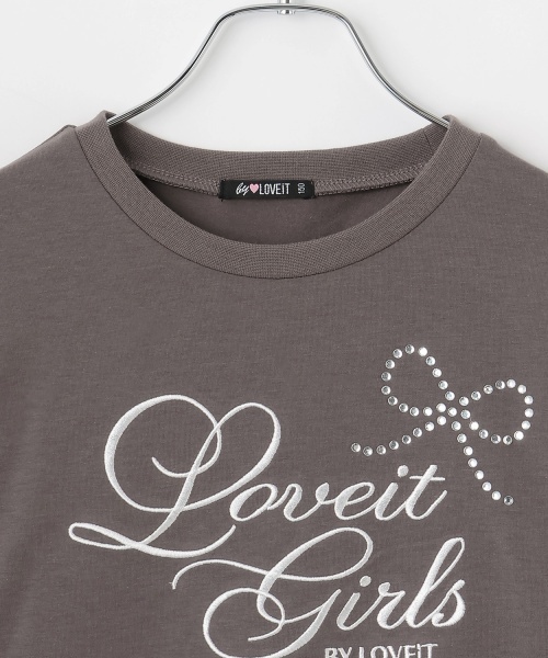 by LOVEiT（バイラビット）の「【WEB限定】キラキラリボンTシャツ（Tシャツ/カットソー・キッズ・オフホワイト/ブラック/チャコール・120cm/130cm/140cm/150cm/160cm）」の10枚目の写真