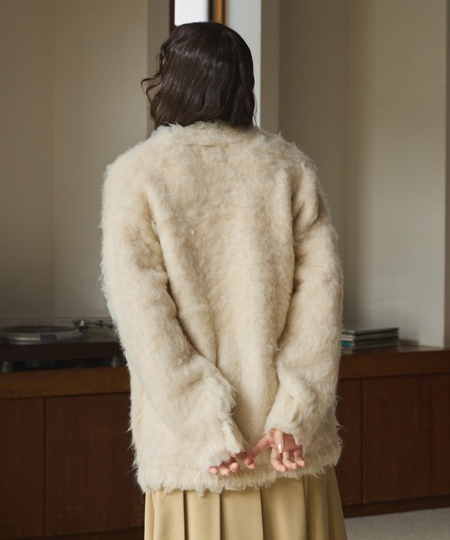 OLUN（オルン）の「Shaggy knit cardigan/貴族式シャギー