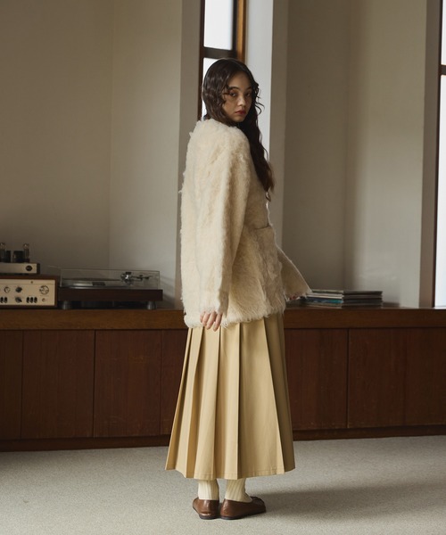 OLUN（オルン）の「Shaggy knit cardigan/貴族式シャギーカーディガン（カーディガン/ボレロ・レディース・ブラウン/アイボリー/ベージュ・FREE）」の16枚目の写真