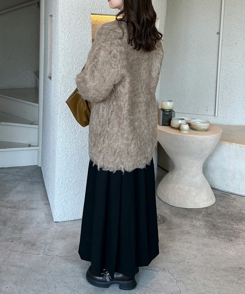 OLUN（オルン）の「Shaggy knit cardigan/貴族式シャギー