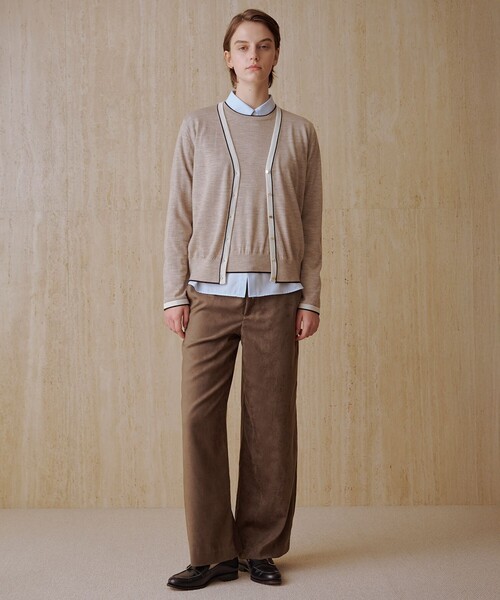 現行【未使用】ジェイプレス セットアップ ノーカラー ワイドパンツ 洗える】アルガンシルク ワイドパンツ （その他パンツ）｜J.PRESS