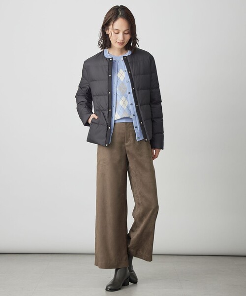 現行【未使用】ジェイプレス セットアップ ノーカラー ワイドパンツ 2点セットアップ】洗えるノーカラーワイドパンツスーツ - ベルーナ