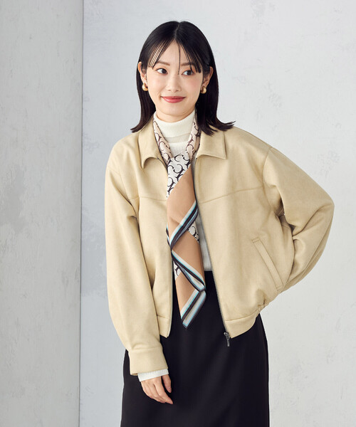 COMME CA ISM（コムサイズム）の「スエード調　ブルゾン（ブルゾン・レディース・ダークブラウン/ベージュ・LARGE/MEDIUM/SMALL/X-LARGE）」の2枚目の写真