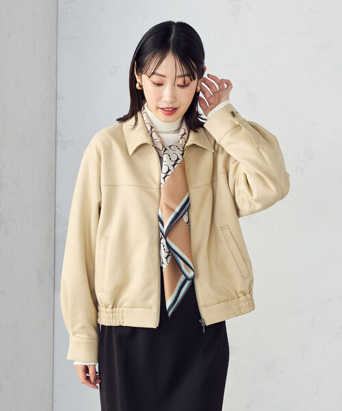 COMME CA ISM（コムサイズム）の「スエード調　ブルゾン（ブルゾン・レディース・ダークブラウン/ベージュ・LARGE/MEDIUM/SMALL/X-LARGE）」の9枚目の写真