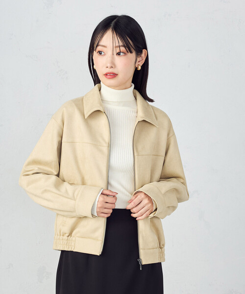 COMME CA ISM（コムサイズム）の「スエード調　ブルゾン（ブルゾン・レディース・ダークブラウン/ベージュ・LARGE/MEDIUM/SMALL/X-LARGE）」の14枚目の写真