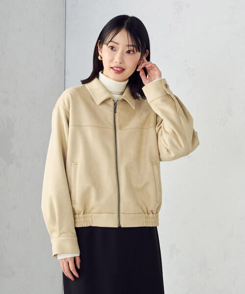 COMME CA ISM（コムサイズム）の「スエード調　ブルゾン（ブルゾン・レディース・ダークブラウン/ベージュ・LARGE/MEDIUM/SMALL/X-LARGE）」の4枚目の写真