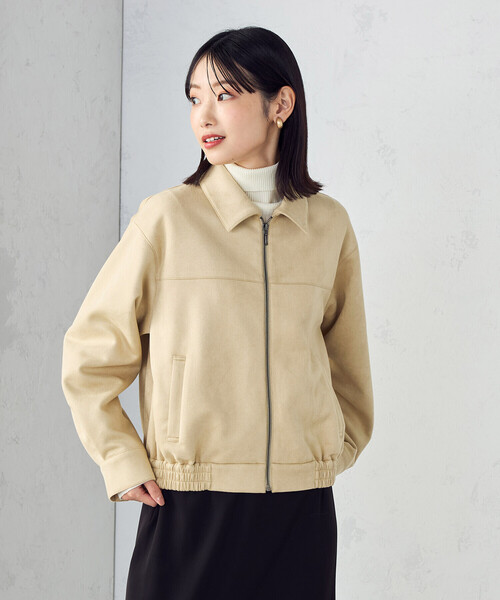 COMME CA ISM（コムサイズム）の「スエード調　ブルゾン（ブルゾン・レディース・ダークブラウン/ベージュ・LARGE/MEDIUM/SMALL/X-LARGE）」の7枚目の写真