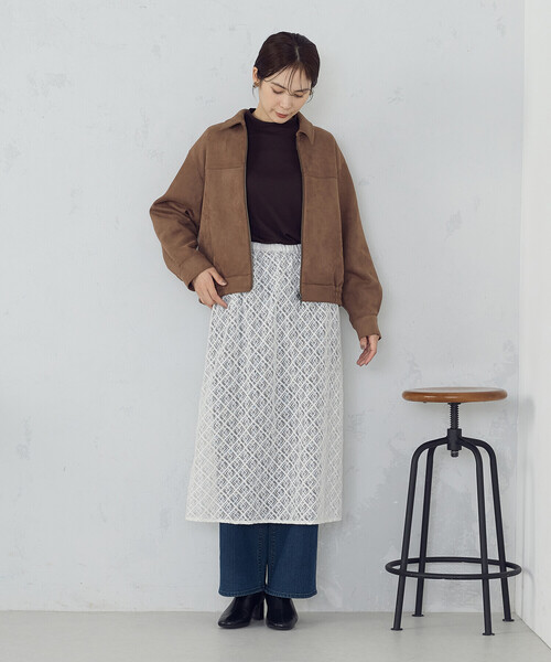 COMME CA ISM（コムサイズム）の「スエード調　ブルゾン（ブルゾン・レディース・ダークブラウン/ベージュ・LARGE/MEDIUM/SMALL/X-LARGE）」の21枚目の写真