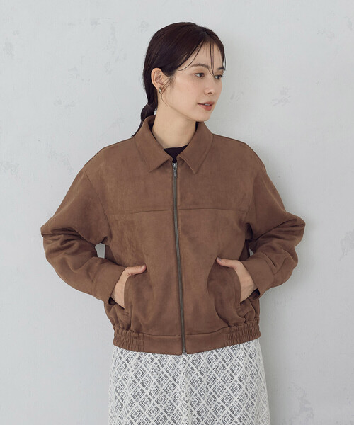 COMME CA ISM（コムサイズム）の「スエード調　ブルゾン（ブルゾン・レディース・ダークブラウン/ベージュ・LARGE/MEDIUM/SMALL/X-LARGE）」の10枚目の写真