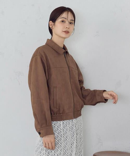 COMME CA ISM（コムサイズム）の「スエード調　ブルゾン（ブルゾン・レディース・ダークブラウン/ベージュ・LARGE/MEDIUM/SMALL/X-LARGE）」の18枚目の写真