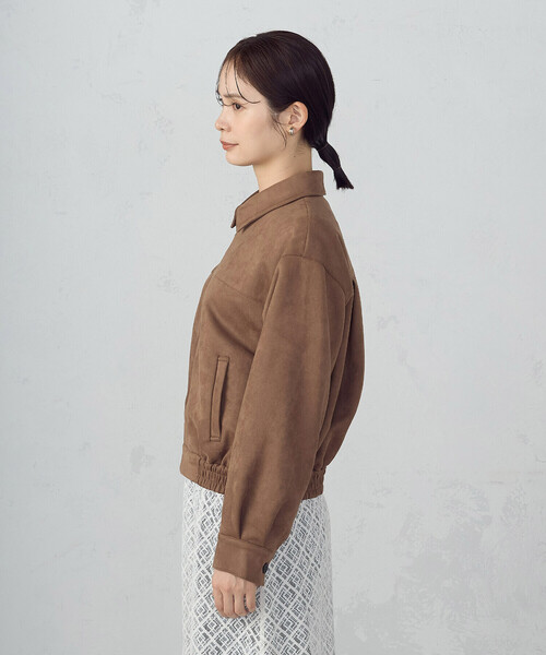 COMME CA ISM（コムサイズム）の「スエード調　ブルゾン（ブルゾン・レディース・ダークブラウン/ベージュ・LARGE/MEDIUM/SMALL/X-LARGE）」の5枚目の写真