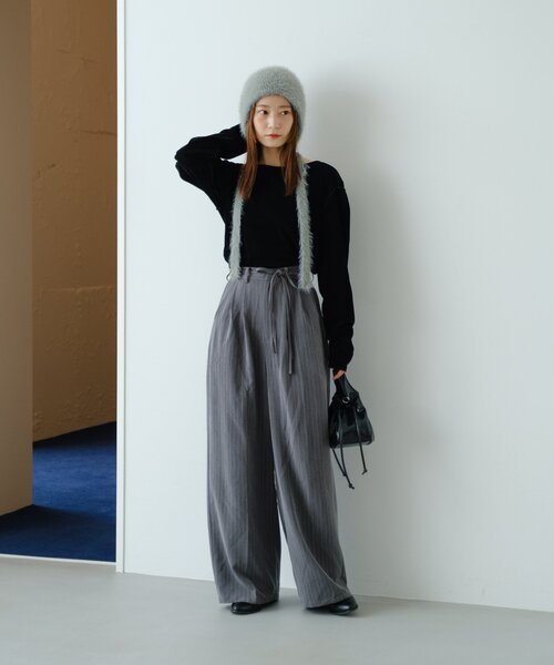 Kastane（カスタネ）の「【前後2WAY/4色展開】ベロアチュール2WAYカーディガン（カーディガン/ボレロ・レディース・アイボリー/ブラック/ブラウン/ピンク・FREE）」の11枚目の写真