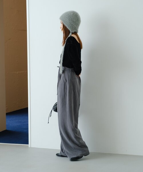 Kastane（カスタネ）の「【前後2WAY/4色展開】ベロアチュール2WAYカーディガン（カーディガン/ボレロ・レディース・アイボリー/ブラック/ブラウン/ピンク・FREE）」の12枚目の写真