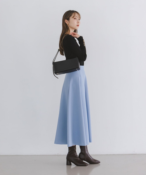 Noble（ノーブル）の「ダブルクロスタックスカート（スカート・レディース・ブラック/ブルー系その他・40/38/36）」の19枚目の写真