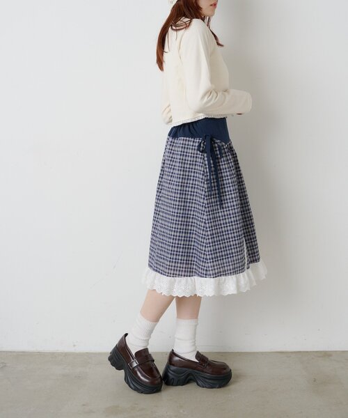 w closet（ダブルクローゼット）の「ハートボタンリブカーデ（Tシャツ/カットソー・レディース・オフホワイト/ブラック/グレー/ブルー/ピンク・FREE）」の18枚目の写真