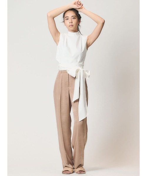 mikomori(ミコモリ)の「WAIST RIBBON BLOUSE(シャツ/ブラウス・レディース・ブラック/ホワイト・MEDIUM)」の7枚目の写真