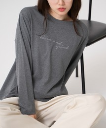 手描き風ロゴ 長袖Tシャツ / スーパーストレッチ
