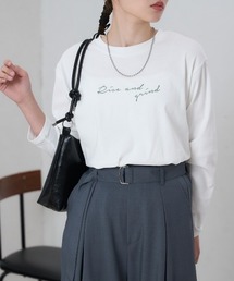 手描き風ロゴ 長袖Tシャツ / スーパーストレッチ