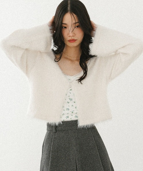 Heather（ヘザー）の「シャギーカーディガン/フラワ－キャミ2P　598457（アンサンブル・レディース・ネイビー/ピンク/アイボリー・FREE）」の9枚目の写真