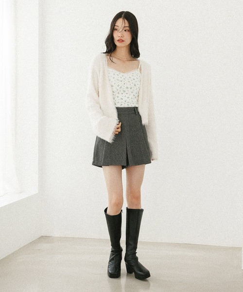 Heather（ヘザー）の「シャギーカーディガン/フラワ－キャミ2P　598457（アンサンブル・レディース・ネイビー/ピンク/アイボリー・FREE）」の10枚目の写真