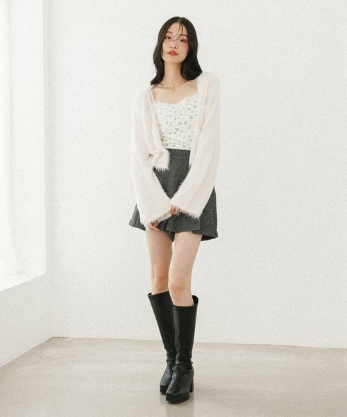 Heather（ヘザー）の「シャギーカーディガン/フラワ－キャミ2P　598457（アンサンブル・レディース・ネイビー/ピンク/アイボリー・FREE）」の11枚目の写真