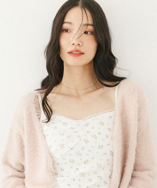 Heather（ヘザー）の「シャギーカーディガン/フラワ－キャミ2P　598457（アンサンブル・レディース・ネイビー/ピンク/アイボリー・FREE）」の13枚目の写真