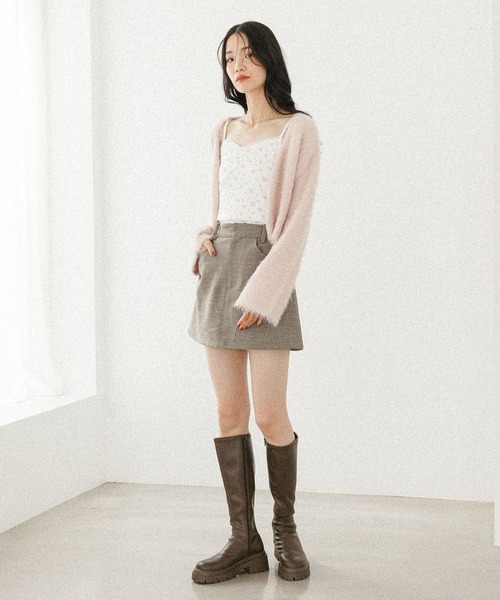 Heather（ヘザー）の「シャギーカーディガン/フラワ－キャミ2P　598457（アンサンブル・レディース・ネイビー/ピンク/アイボリー・FREE）」の16枚目の写真