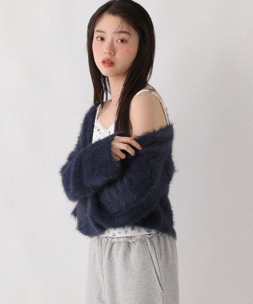 Heather（ヘザー）の「シャギーカーディガン/フラワ－キャミ2P　598457（アンサンブル・レディース・ネイビー/ピンク/アイボリー・FREE）」の19枚目の写真