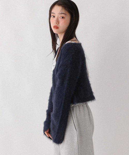 Heather（ヘザー）の「シャギーカーディガン/フラワ－キャミ2P　598457（アンサンブル・レディース・ネイビー/ピンク/アイボリー・FREE）」の20枚目の写真