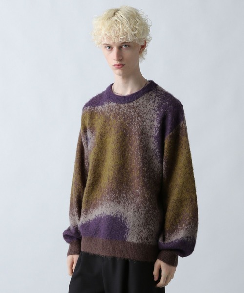 HARE（ハレ）の「モヘアガラニットプルオーバー(HARE)（ニット/セーター・メンズ・グレー/グリーン/パープル/ブラック・MEDIUM/SMALL）」の15枚目の写真