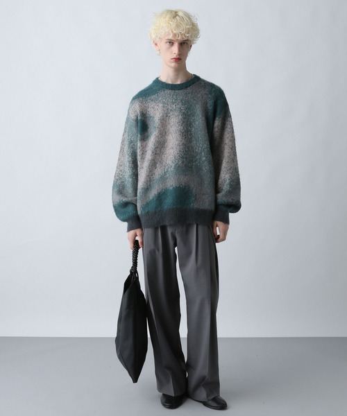 HARE（ハレ）の「モヘアガラニットプルオーバー(HARE)（ニット/セーター・メンズ・グレー/グリーン/パープル/ブラック・MEDIUM/SMALL）」の10枚目の写真