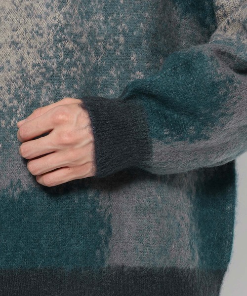 HARE（ハレ）の「モヘアガラニットプルオーバー(HARE)（ニット/セーター・メンズ・グレー/グリーン/パープル/ブラック・MEDIUM/SMALL）」の22枚目の写真