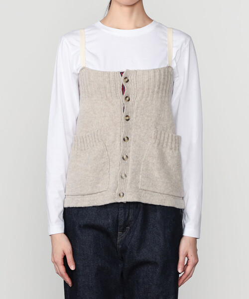 Bshop(ビショップ)の「LA FETICHE | ニットキャミソール WOMEN(ニット/セーター・レディース・ネイビー/オートミール・XS)」の9枚目の写真