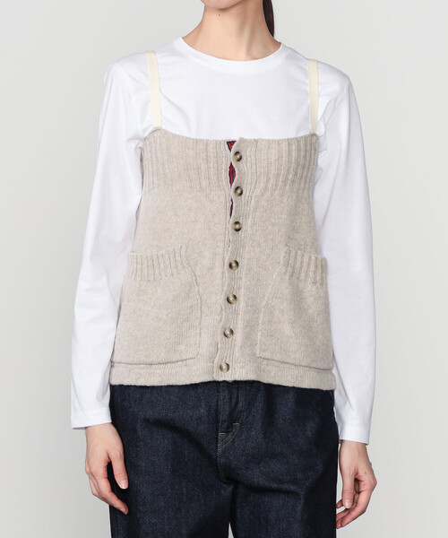 Bshop(ビショップ)の「LA FETICHE | ニットキャミソール WOMEN(ニット/セーター・レディース・ネイビー/オートミール・XS)」の12枚目の写真