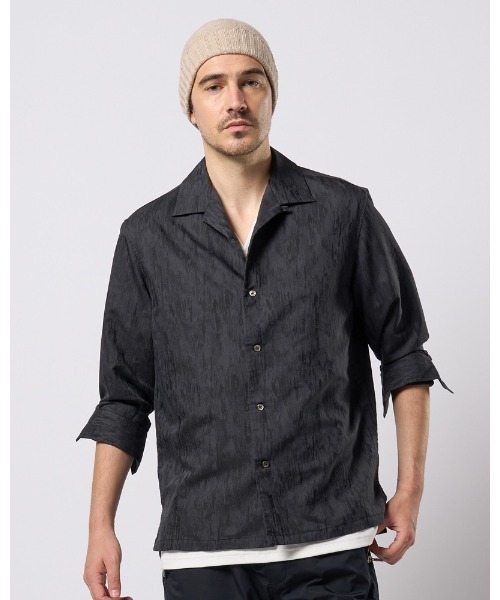 wjk(ダヴルジェイケイ)の「jacquard open collar shirt(シャツ/ブラウス・メンズ・アイボリー/ブラック・SMALL/MEDIUM/LARGE/X-LARGE)」の13枚目の写真