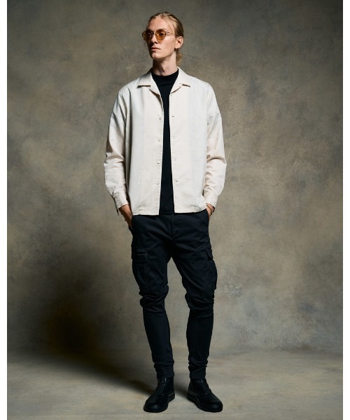 wjk(ダヴルジェイケイ)の「jacquard open collar shirt(シャツ/ブラウス・メンズ・アイボリー/ブラック・SMALL/MEDIUM/LARGE/X-LARGE)」の14枚目の写真