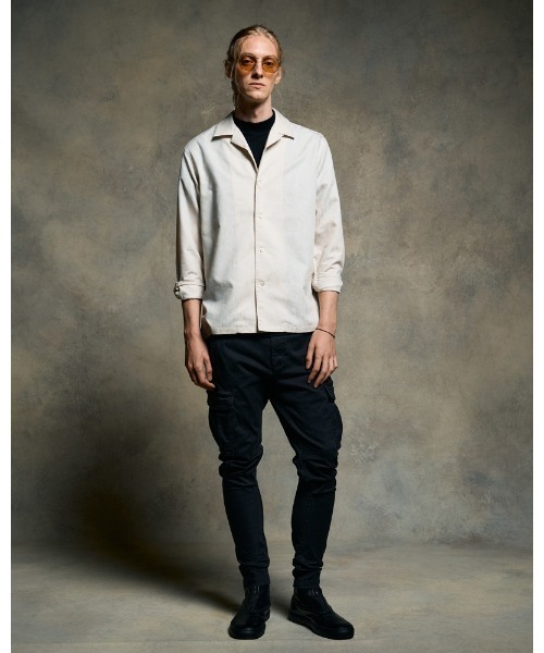 wjk(ダヴルジェイケイ)の「jacquard open collar shirt(シャツ/ブラウス・メンズ・アイボリー/ブラック・SMALL/MEDIUM/LARGE/X-LARGE)」の21枚目の写真