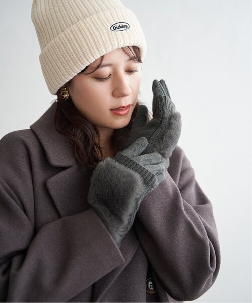 ikka(イッカ)の「3WAYファー&ニットグローブ(手袋・レディース・ブラック/グレー・FREE)」の5枚目の写真