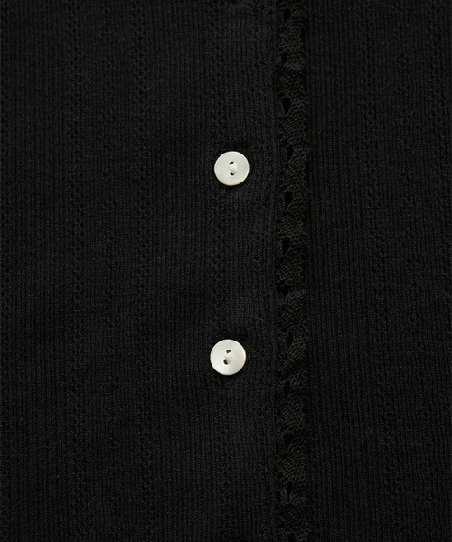 Chiina（チーナ）の「Chiina /ガーリーシアーカーディガン（カーディガン/ボレロ・レディース・オフホワイト/ブラック・FREE）」の11枚目の写真