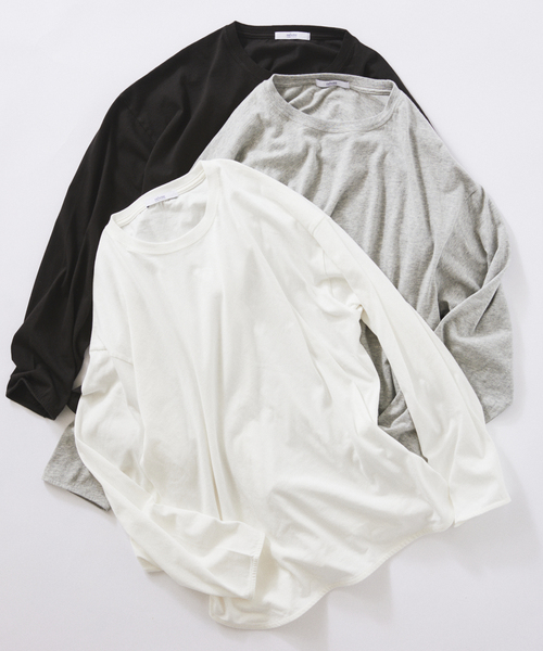 JOURNAL STANDARD relume（ジャーナルスタンダード　レリューム）の「レイヤードラウンド ロングスリーブ Tシャツ（Tシャツ/カットソー・メンズ・ホワイト/ブラック/グレー・SMALL/MEDIUM/LARGE）」の5枚目の写真